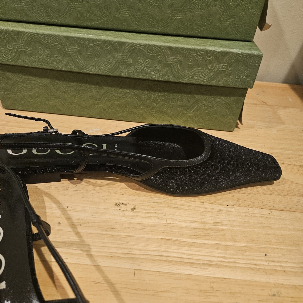 Gucci GG-jacquard Velvet Slingback Flats - Picture 7 of 10